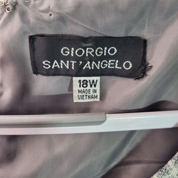 VTG Giorgio Sant Angelo Dress Sleevless Lined 18W Grey - Picture 9 of 16